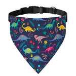 Cute Dino Floral Pattern Print Over The Collar Dog Bandana