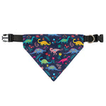 Cute Dino Floral Pattern Print Over The Collar Dog Bandana