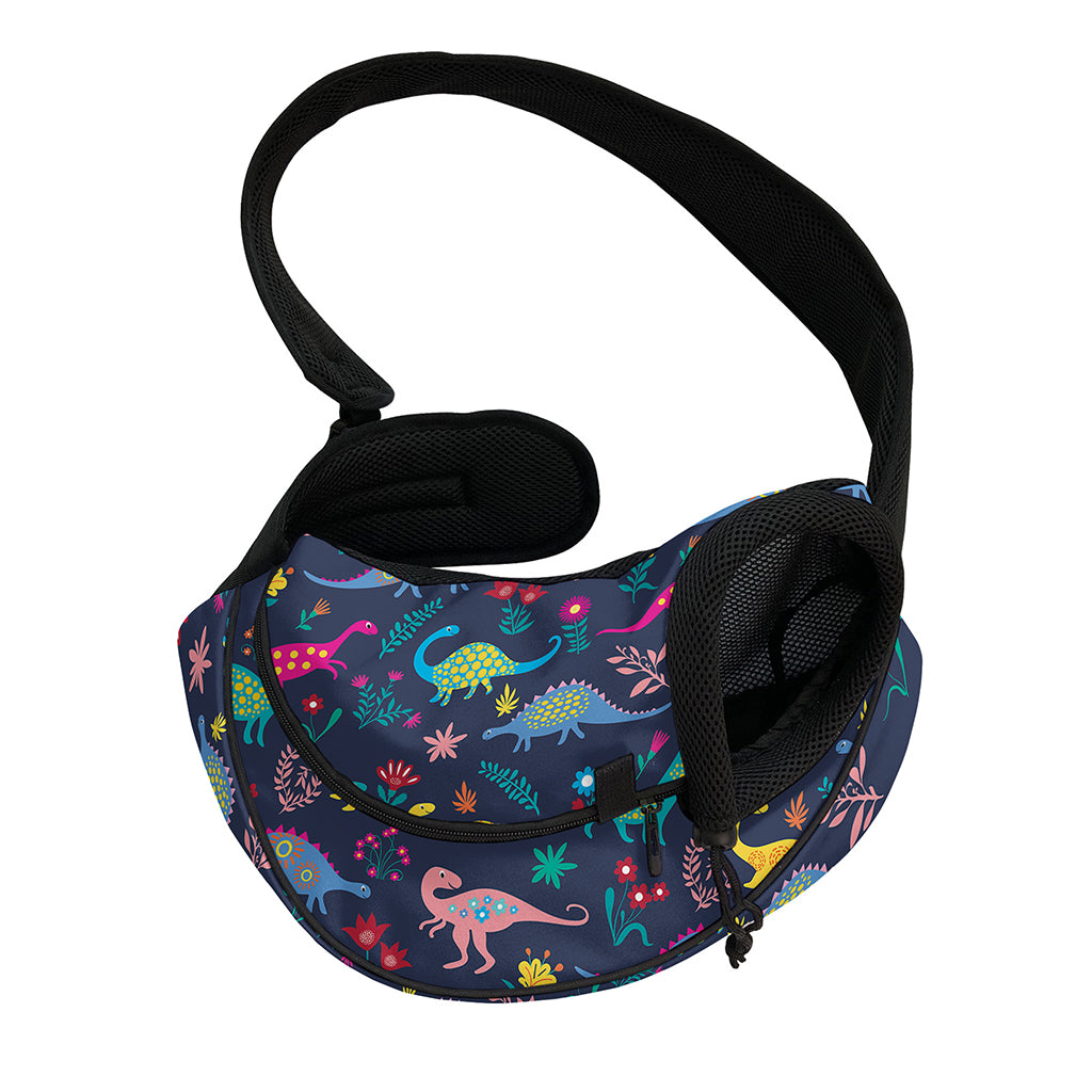 Cute Dino Floral Pattern Print Pet Sling Carrier
