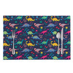 Cute Dino Floral Pattern Print Placemat