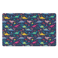 Cute Dino Floral Pattern Print Polyester Doormat