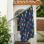 Cute Dino Floral Pattern Print Polyester Flag