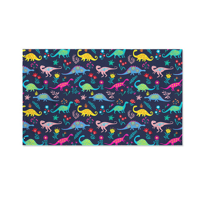 Cute Dino Floral Pattern Print Polyester Flag