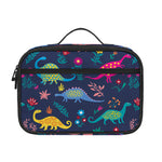 Cute Dino Floral Pattern Print Portable Lunch Bag