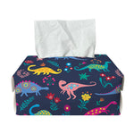 Cute Dino Floral Pattern Print Rectangle Tissue Box Cover