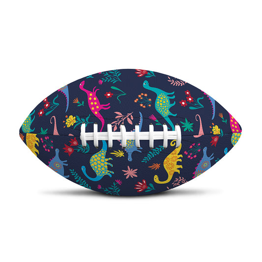 Cute Dino Floral Pattern Print Rugby Ball
