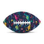 Cute Dino Floral Pattern Print Rugby Ball