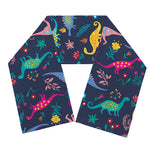 Cute Dino Floral Pattern Print Scarf
