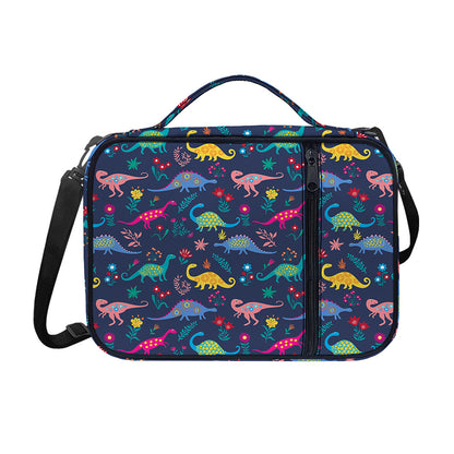 Cute Dino Floral Pattern Print Shoulder Strap Bible Bag