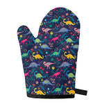 Cute Dino Floral Pattern Print Single Oven Mitt