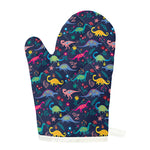 Cute Dino Floral Pattern Print Single Oven Mitt