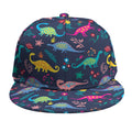 Cute Dino Floral Pattern Print Snapback Cap