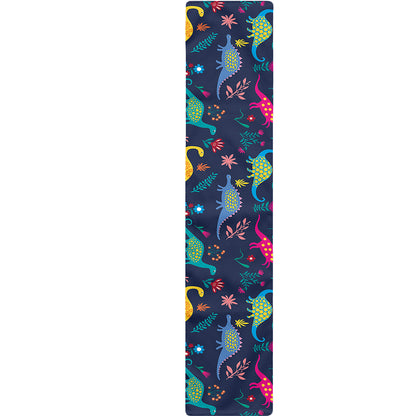 Cute Dino Floral Pattern Print Table Runner