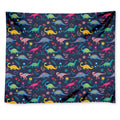 Cute Dino Floral Pattern Print Tapestry