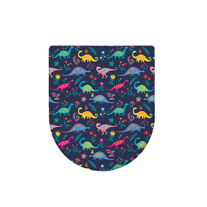 Cute Dino Floral Pattern Print Toilet Lid Cover