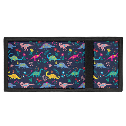 Cute Dino Floral Pattern Print Trifold Wallet
