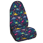 Cute Dino Floral Pattern Print Waterproof Car Seat Cover