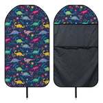 Cute Dino Floral Pattern Print Waterproof Car Seat Cover