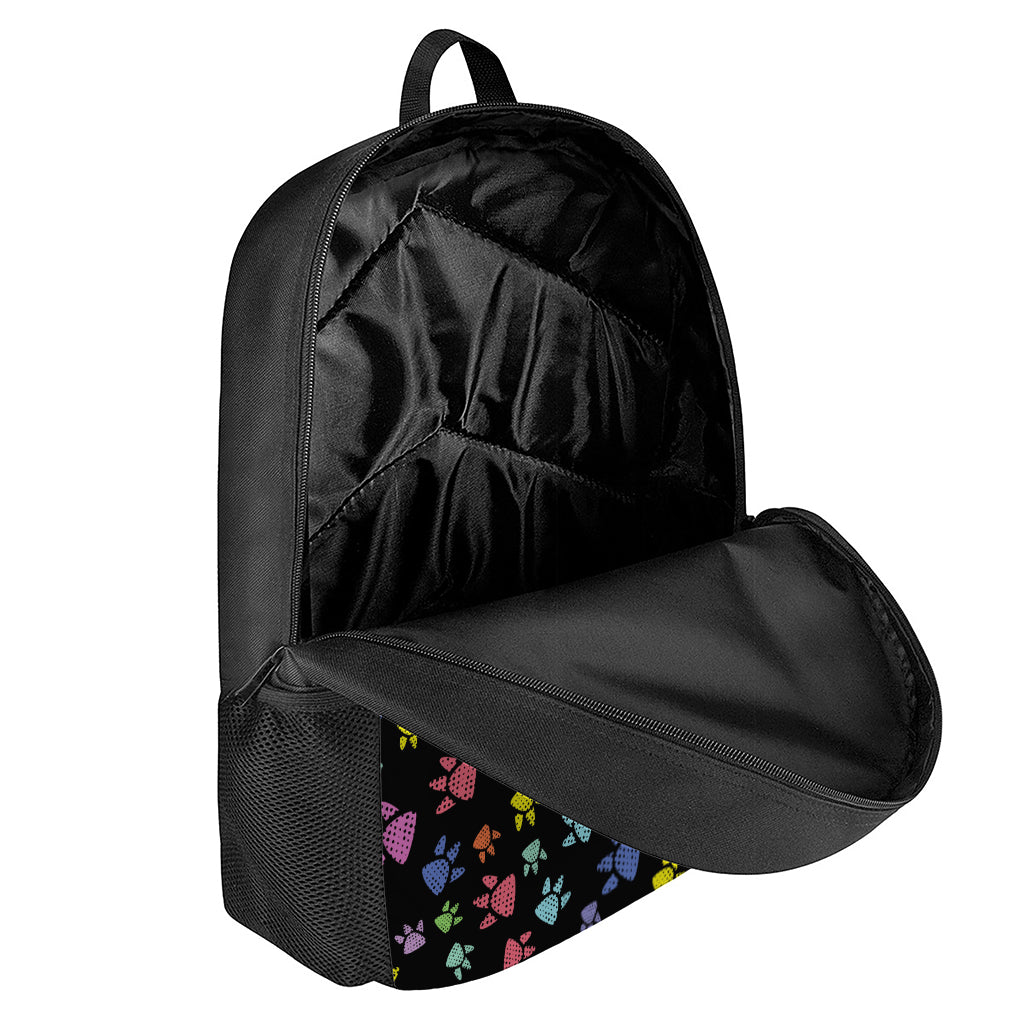 Cute Dino Footprint Pattern Print 17 Inch Backpack