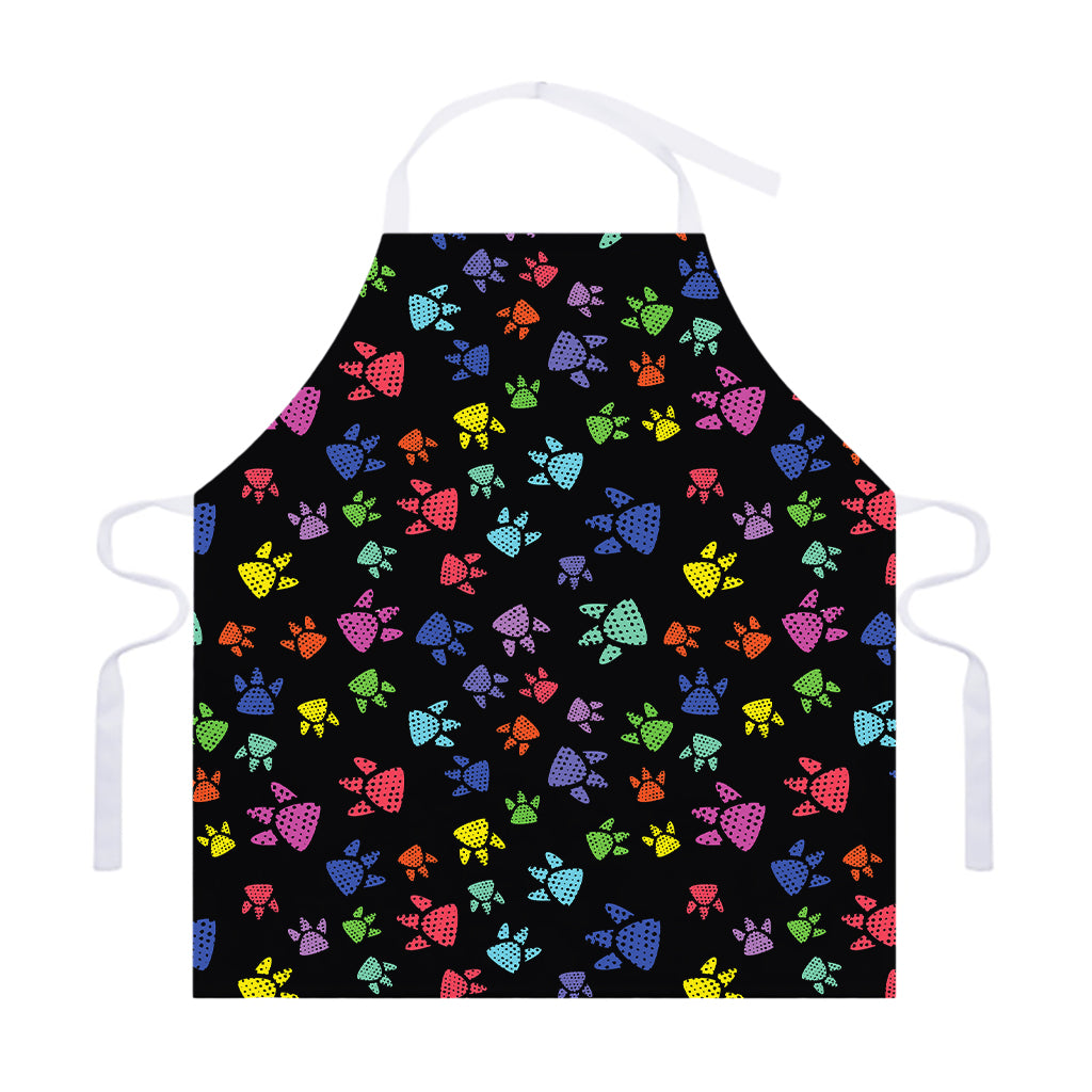 Cute Dino Footprint Pattern Print Adjustable Apron