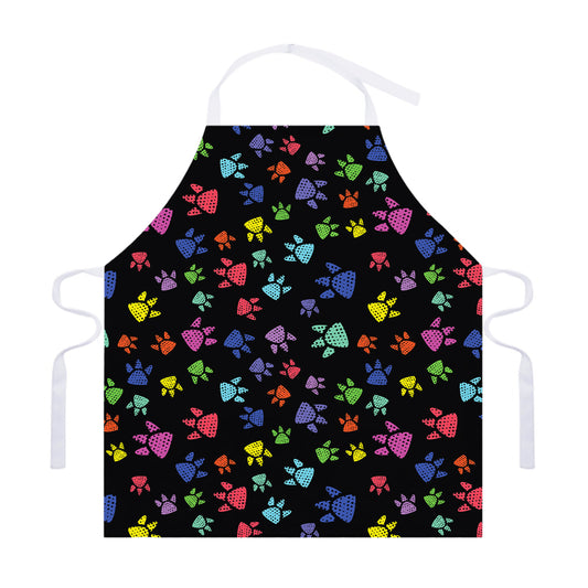Cute Dino Footprint Pattern Print Adjustable Apron
