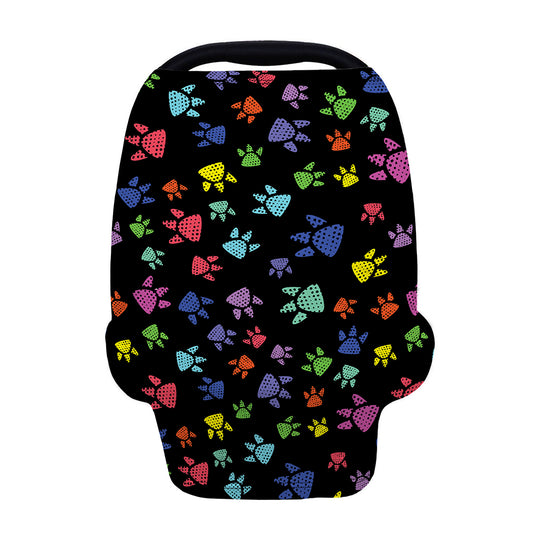 Cute Dino Footprint Pattern Print Baby Seat Cover