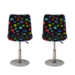 Cute Dino Footprint Pattern Print Bar Stool Covers