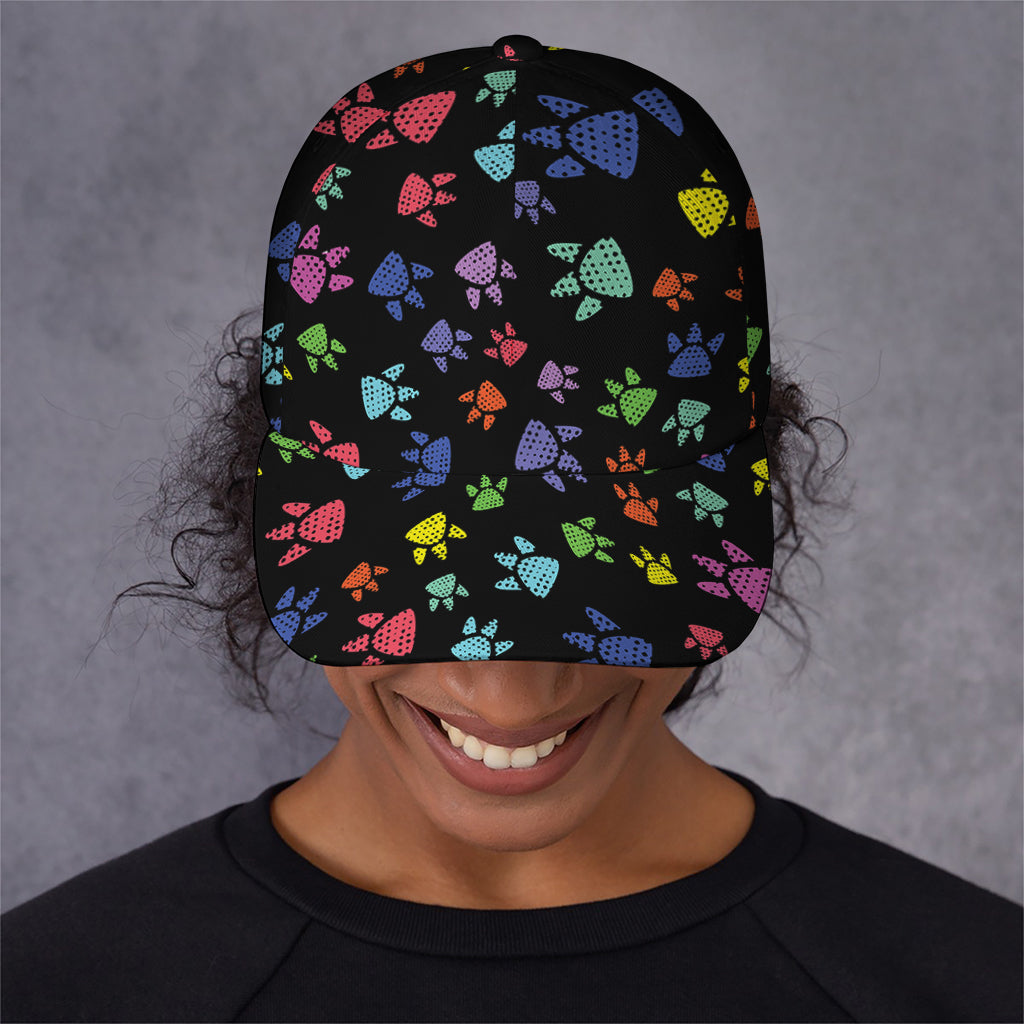 Cute Dino Footprint Pattern Print Baseball Cap