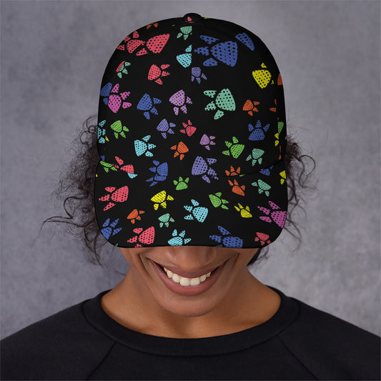 Cute Dino Footprint Pattern Print Baseball Cap
