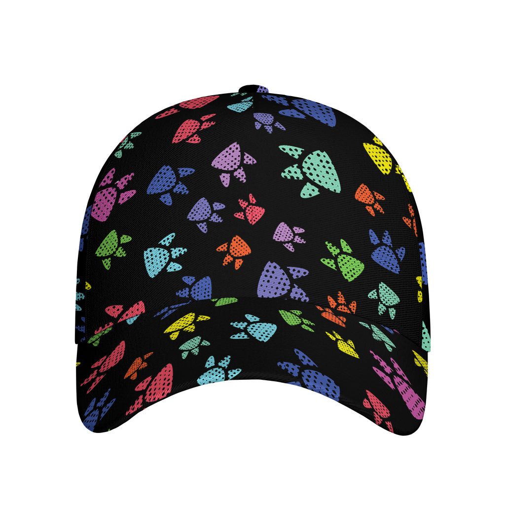 Cute Dino Footprint Pattern Print Baseball Cap