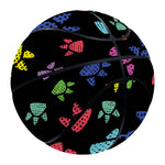 Cute Dino Footprint Pattern Print Basketball