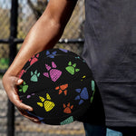 Cute Dino Footprint Pattern Print Basketball