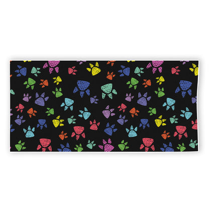 Cute Dino Footprint Pattern Print Beach Towel