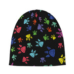 Cute Dino Footprint Pattern Print Beanie