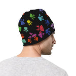 Cute Dino Footprint Pattern Print Beanie