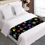 Cute Dino Footprint Pattern Print Bed Runner