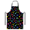 Cute Dino Footprint Pattern Print Bib Apron With Pocket