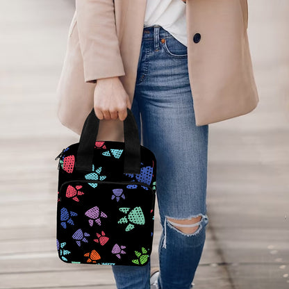 Cute Dino Footprint Pattern Print Bible Tote Bag