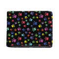 Cute Dino Footprint Pattern Print Bifold Wallet
