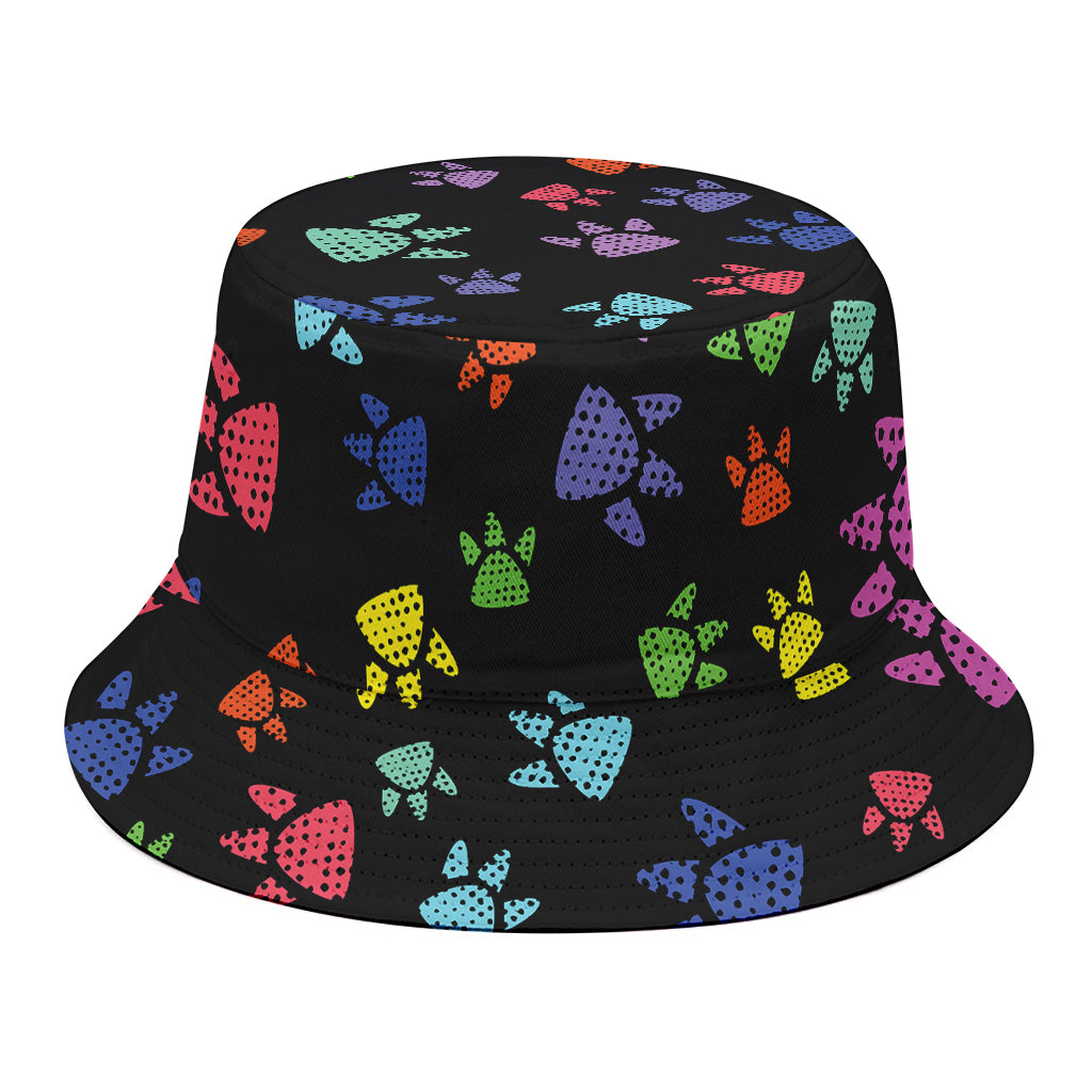 Cute Dino Footprint Pattern Print Bucket Hat