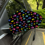 Cute Dino Footprint Pattern Print Car Side Mirror Covers