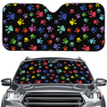 Cute Dino Footprint Pattern Print Car Windshield Sun Shade