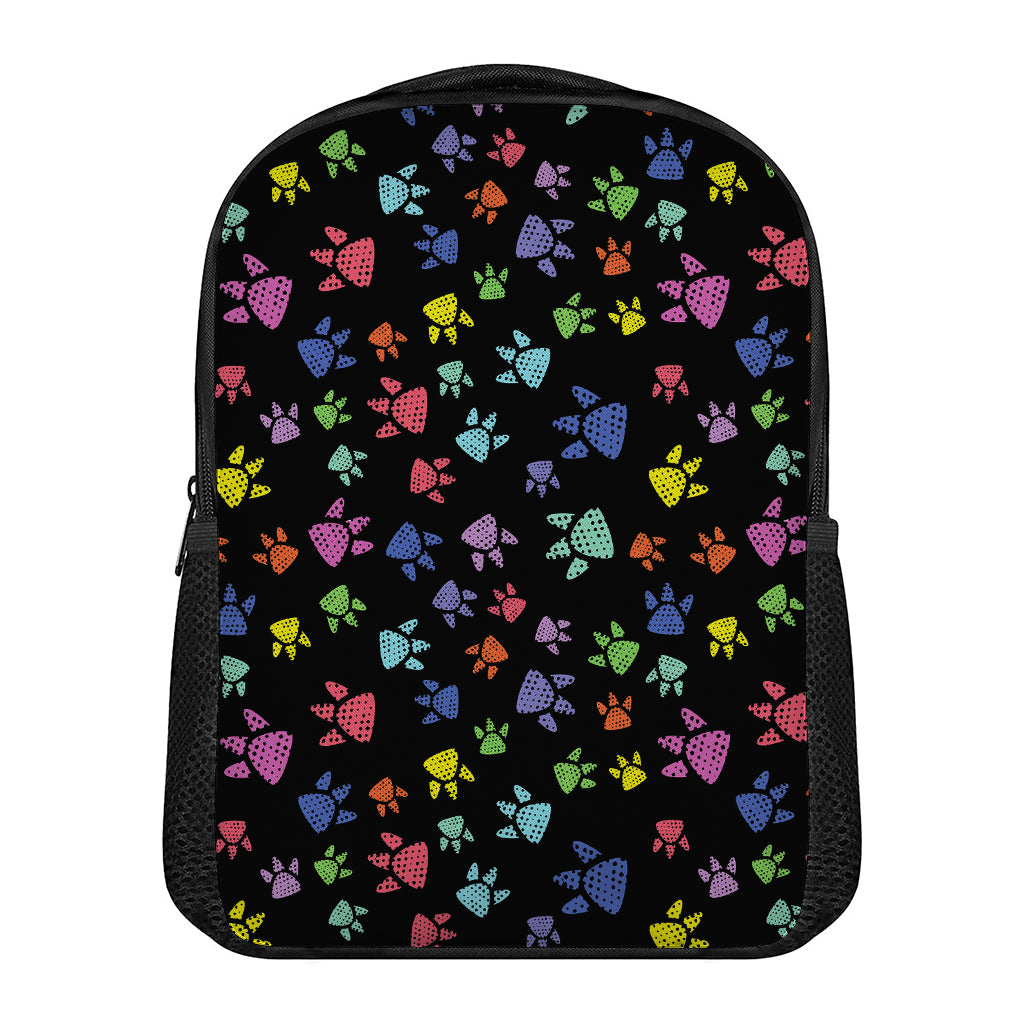 Cute Dino Footprint Pattern Print Casual Backpack