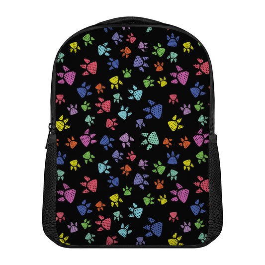 Cute Dino Footprint Pattern Print Casual Backpack