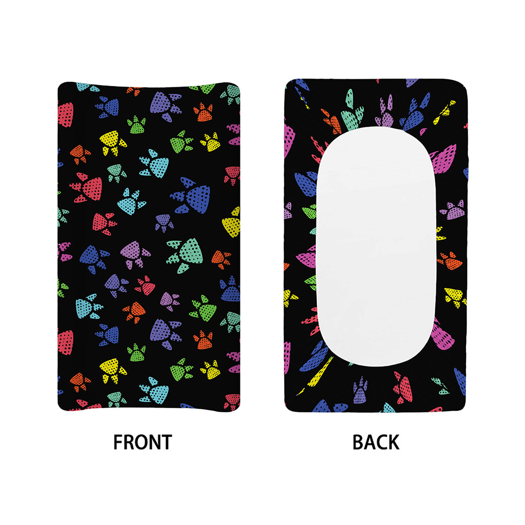 Cute Dino Footprint Pattern Print Changing Pad Cover