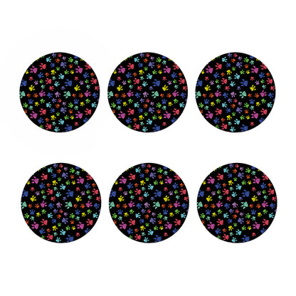 Cute Dino Footprint Pattern Print Coaster Set