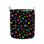 Cute Dino Footprint Pattern Print Collapsible Laundry Basket