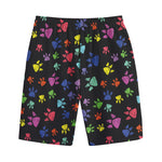 Cute Dino Footprint Pattern Print Cotton Shorts
