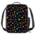 Cute Dino Footprint Pattern Print Crossbody Lunch Bag