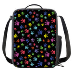 Cute Dino Footprint Pattern Print Crossbody Lunch Bag